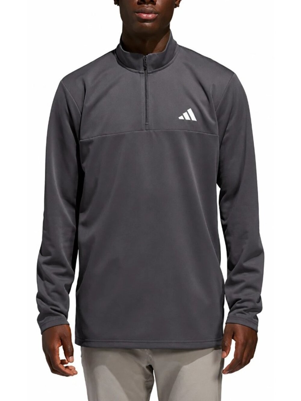 Adidas Men's XL Black Quarter-Zip Pullover Long Sleeve Activewear Sweatshirt